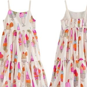 Mini Boden 4-5y Colorful Ice Cream Print Kids tiered Dress